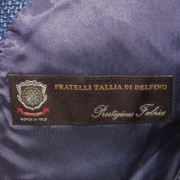 Suitsupply Hudson Fratelli Silk Cashmere Blue Weave Two Button Blazer 38R - Picture 11 of 12